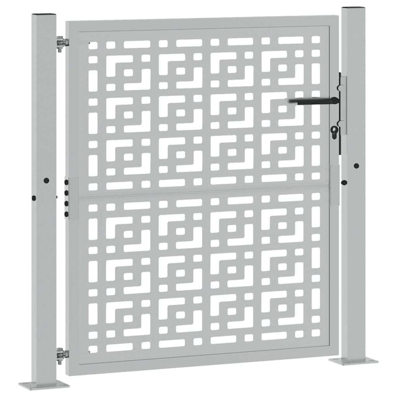 Afbeelding laden in galerijviewer, Vidaxl poort met kruisontwerp 100x100 cm weervast staal