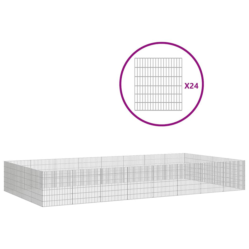 Load image into Gallery viewer, Vidaxl dierenverblijf 24 panelen 54x60 cm gegalvaniseerd ijzer