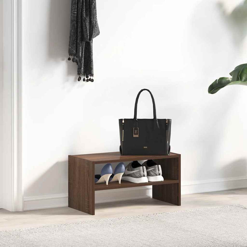 Load image into Gallery viewer, Vidaxl schoenenrek stapelbaar 60x30x30,5 cm bruin eikenkleur