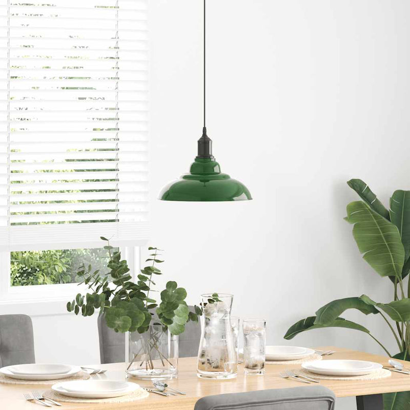 Chargez l'image dans la visionneuse de la galerie, Vidaxl hanglamp in hoogte verstelbaar e27 ø31 cm metaal glanzend groen