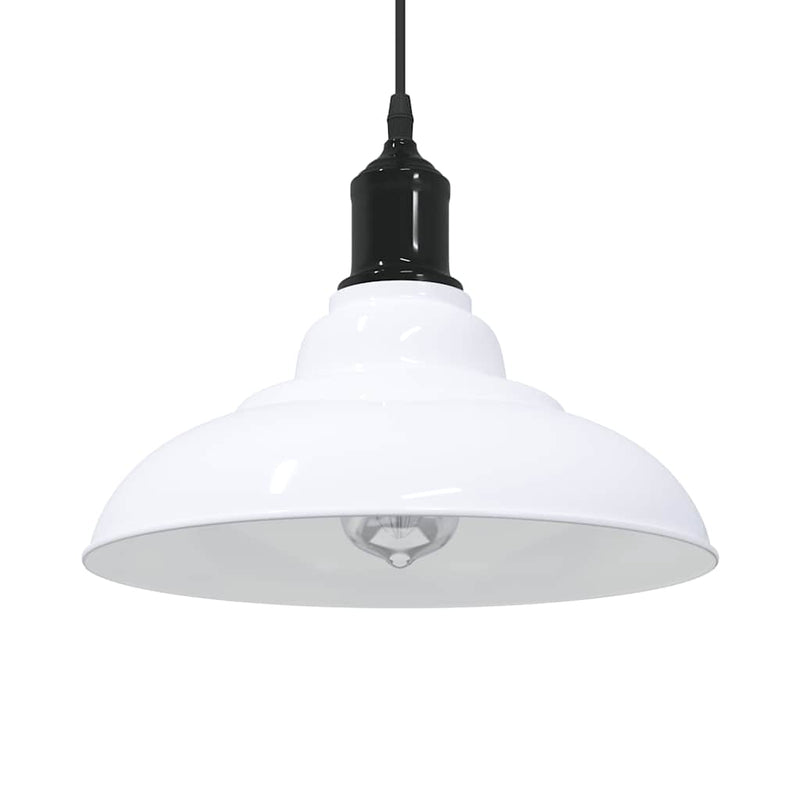 Afbeelding laden in galerijviewer, Vidaxl hanglamp in hoogte verstelbaar e27 ø31 cm metaal glanzend wit