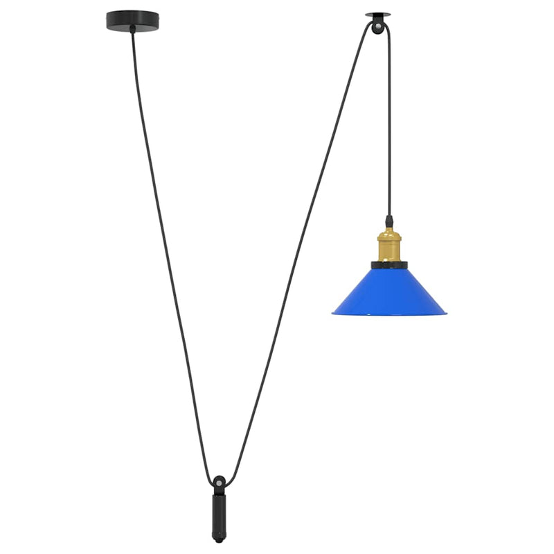 Chargez l'image dans la visionneuse de la galerie, Vidaxl hanglamp in hoogte verstelbaar e27 ø22 cm metaal donkerblauw