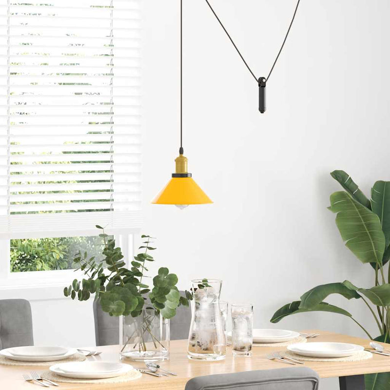 Chargez l'image dans la visionneuse de la galerie, Vidaxl hanglamp in hoogte verstelbaar e27 ø22 cm metaal glanzend geel