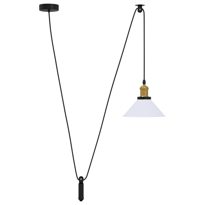 Afbeelding laden in galerijviewer, Vidaxl hanglamp in hoogte verstelbaar e27 ø22 cm metaal glanzend wit