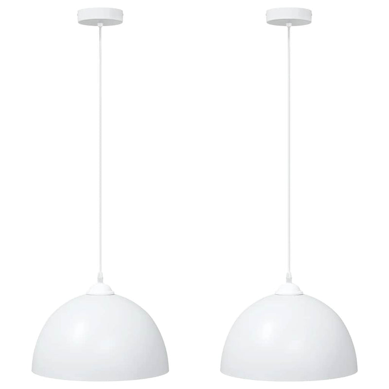 Afbeelding laden in galerijviewer, Vidaxl hanglampen 2 st in hoogte verstelbaar e27 30 cm metaal wit