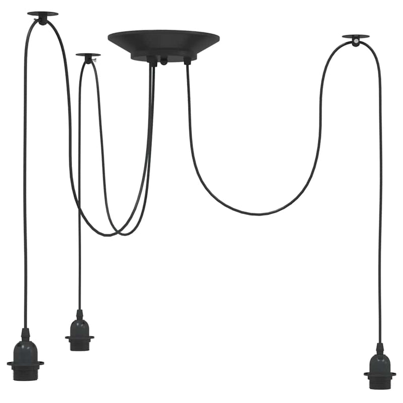 Chargez l'image dans la visionneuse de la galerie, Vidaxl hanglamp met 3 lamphouders e27 metaal zwart