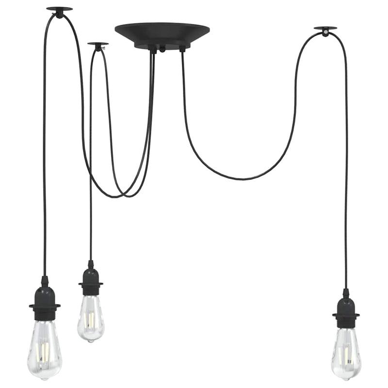 Chargez l'image dans la visionneuse de la galerie, Vidaxl hanglamp met 3 lamphouders e27 metaal zwart