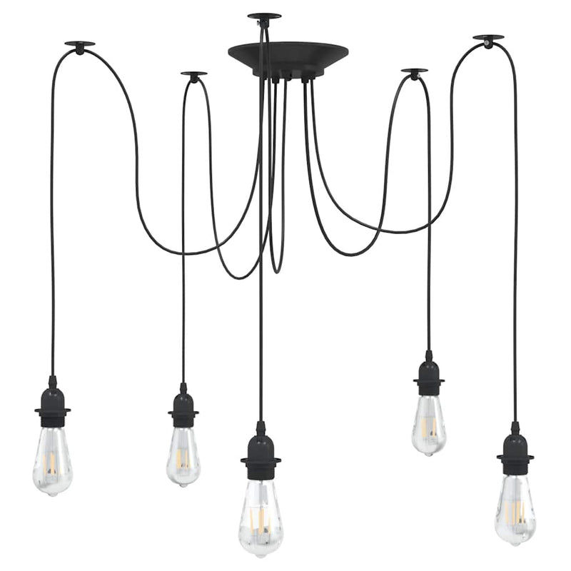 Afbeelding laden in galerijviewer, Vidaxl hanglamp met 5 lamphouders e27 metaal zwart