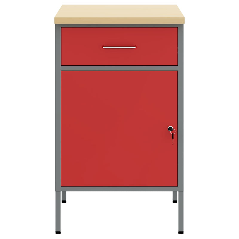 ギャラリービューアに画像をロードする, Vidaxl werkbank rood en grijs 50 x 55 x 85 cm engineered hout en staal