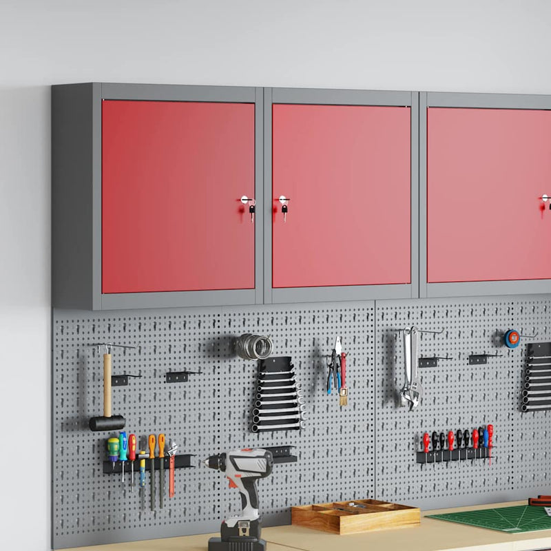 ギャラリービューアに画像をロードする, Vidaxl gereedschapskast met plank rood en grijs 50 x 20 x 55 cm