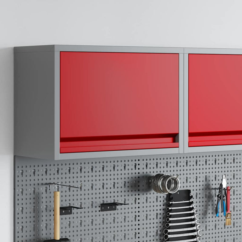 ギャラリービューアに画像をロードする, Vidaxl gereedschapskast met opslag rood en grijs 50 x 25 x 35 cm