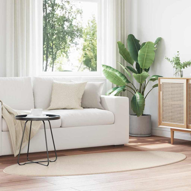Afbeelding laden in galerijviewer, Vidaxl vloerkleden ovaal huarte beige 100 x 200 cm 100% polyester