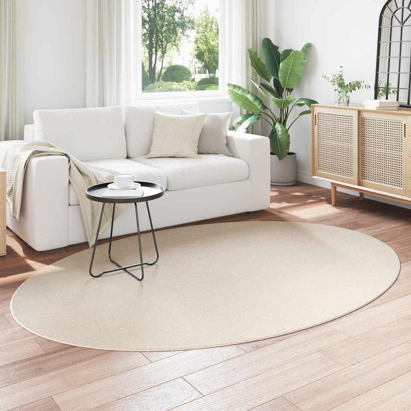 ギャラリービューアに画像をロードする, Vidaxl vloerkleden ovaal huarte beige 160 x 230 cm 100% polyester