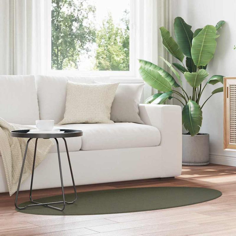 Chargez l'image dans la visionneuse de la galerie, Vidaxl vloerkleden ovaal huarte bosgroen 80 x 150 cm 100% polyester