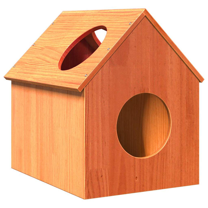 Load image into Gallery viewer, Vidaxl kattenhuis 41x50x50 cm massief grenenhout wasbruin