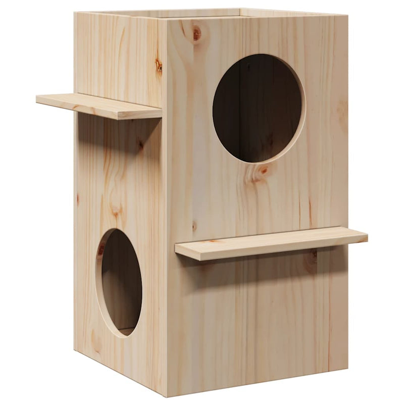 Load image into Gallery viewer, Vidaxl kattenhuis 43x43x60 cm massief grenenhout