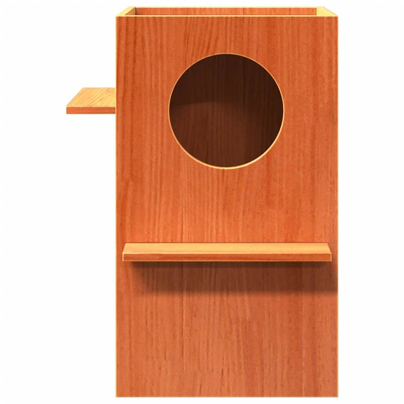 Load image into Gallery viewer, Vidaxl kattenhuis 43x43x60 cm massief grenenhout wasbruin