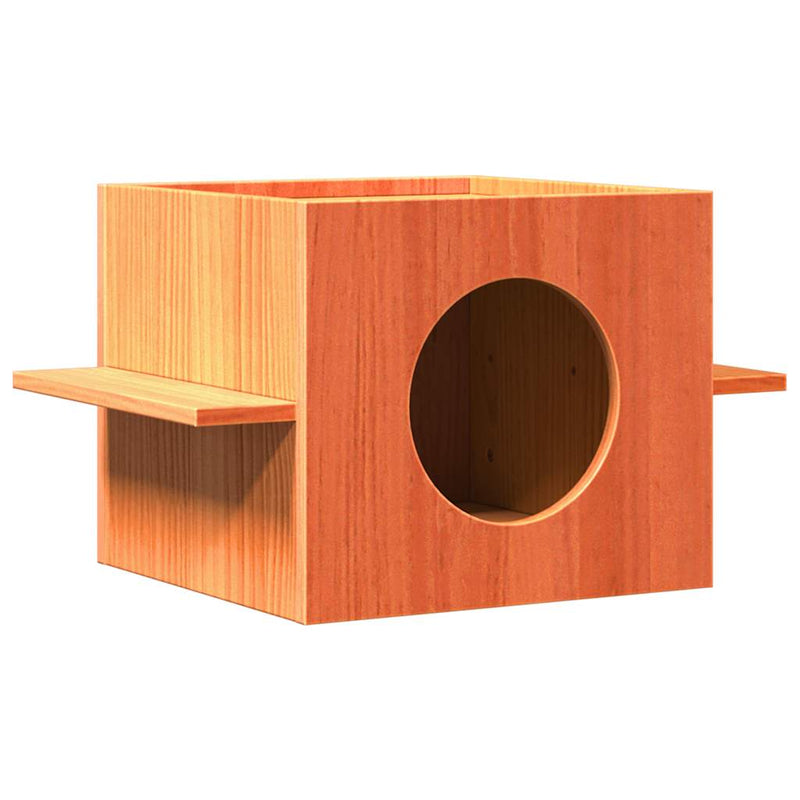 Load image into Gallery viewer, Vidaxl kattenhuis 51x35x30 cm massief grenenhout wasbruin