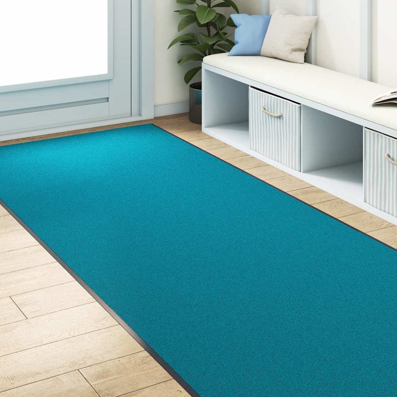 ギャラリービューアに画像をロードする, Vidaxl deurmat anders cyaan en zwart 120 x 350 cm polyamide en pvc