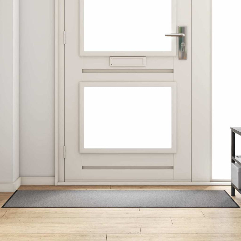 ギャラリービューアに画像をロードする, Vidaxl deurmat grijs en zwart 60 x 180 cm polypropyleen en vinyl