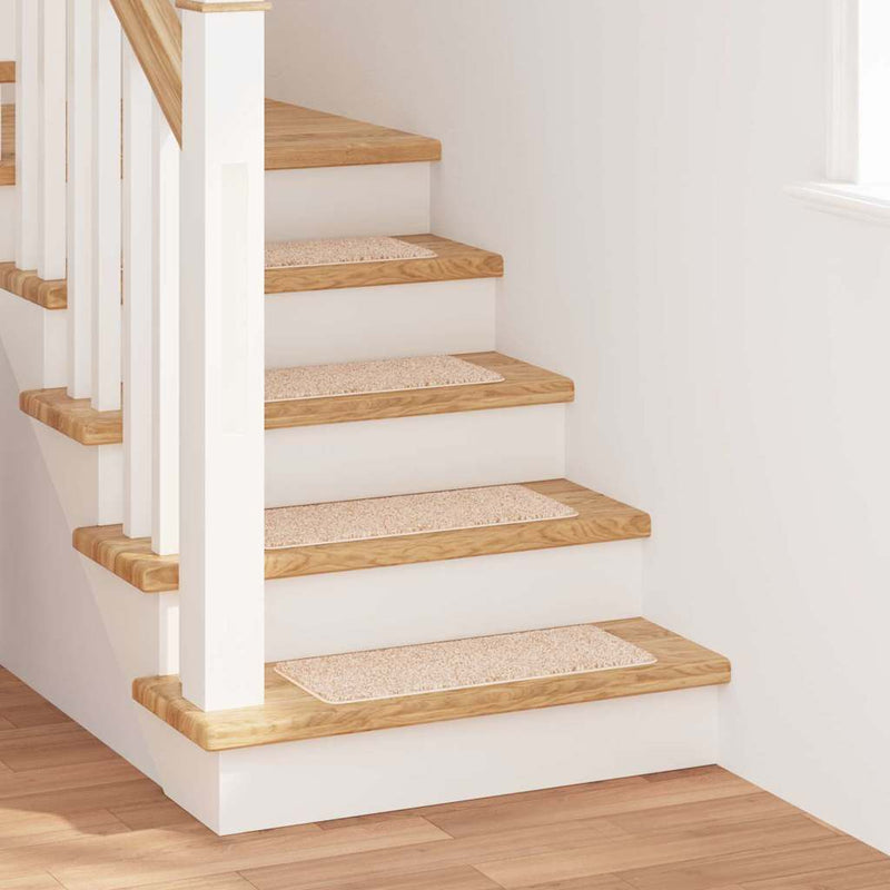 Afbeelding laden in galerijviewer, Vidaxl antislip trapmatten latex achterkant 15 pcs crème 60 x 25 cm pp