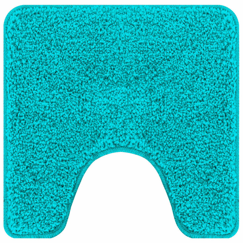 Afbeelding laden in galerijviewer, Vidaxl antislip badmat met toilet cut turquoise 50 x 50 cm pp