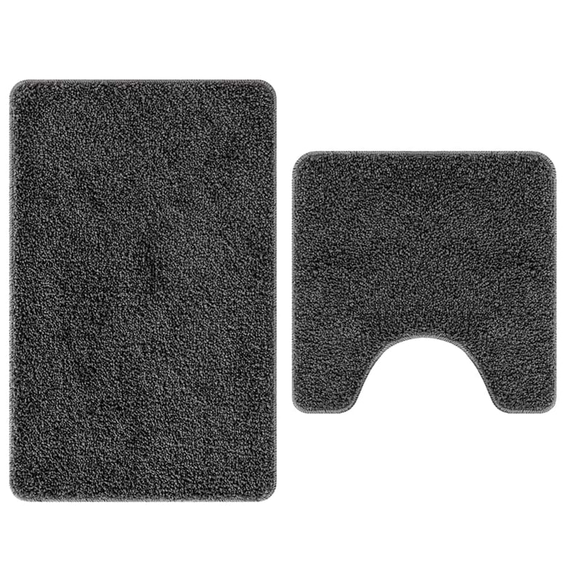 Afbeelding laden in galerijviewer, Vidaxl antislip badmat set 2 pcs donkergrijs pp