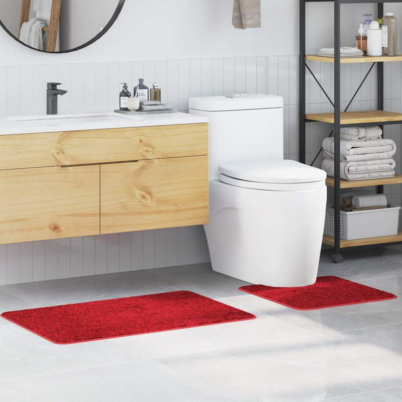 Afbeelding laden in galerijviewer, Vidaxl antislip badmat set 2 pcs rood pp