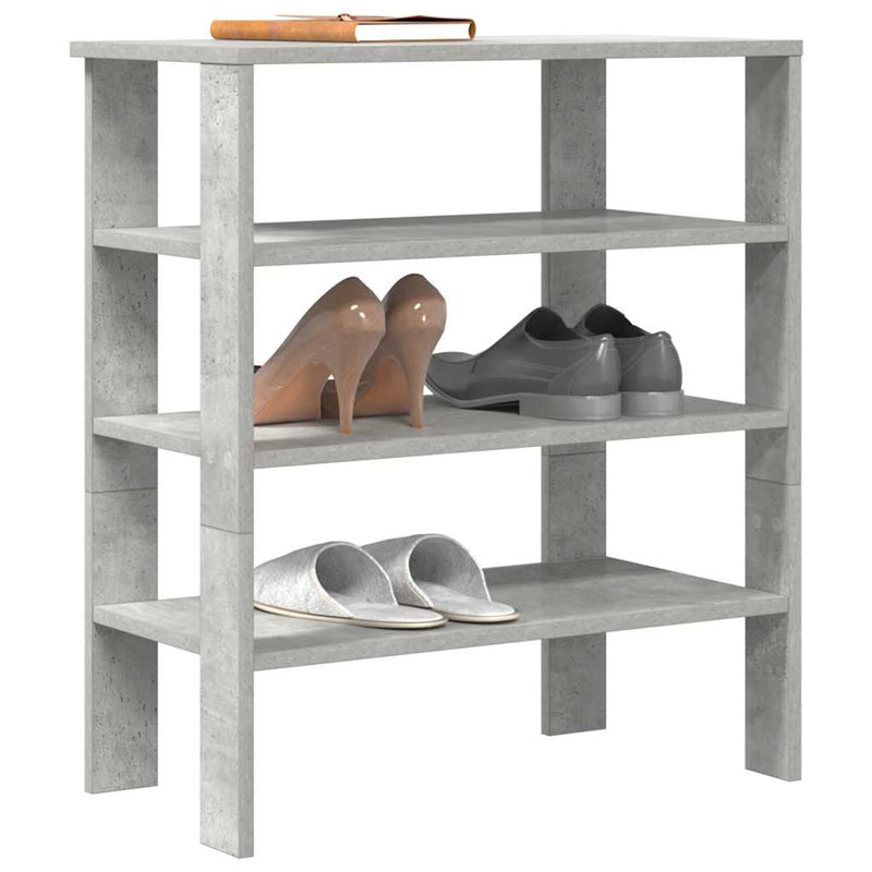 Load image into Gallery viewer, Vidaxl schoenenrek 61x32x70 cm bewerkt hout betongrijs