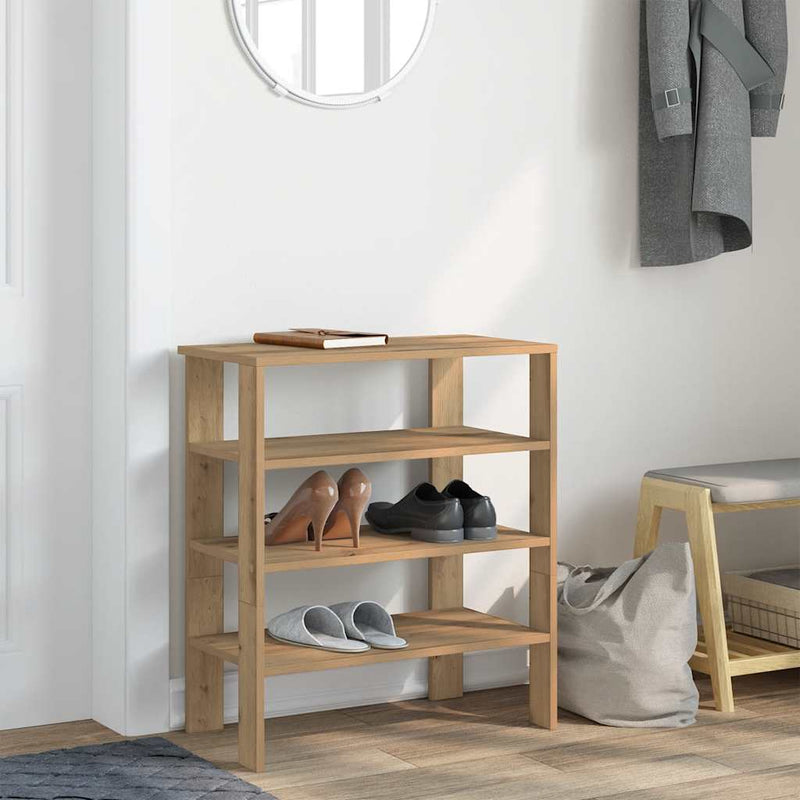 Load image into Gallery viewer, Vidaxl schoenenrek 61x32x70 cm bewerkt hout artisanaal eikenkleur