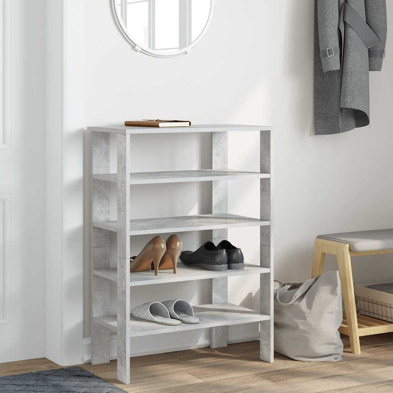 Load image into Gallery viewer, Vidaxl schoenenrek 61x32x87,5 cm bewerkt hout betongrijs