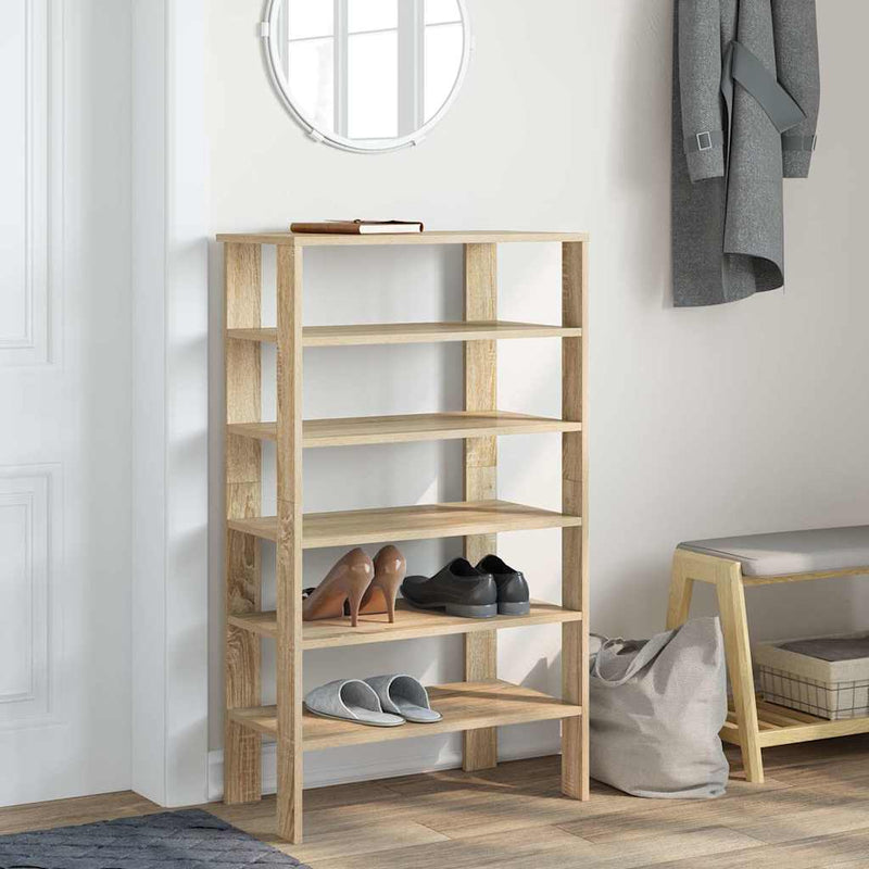 Load image into Gallery viewer, Vidaxl schoenenrek 61x32x105 cm bewerkt hout sonoma eikenkleurig