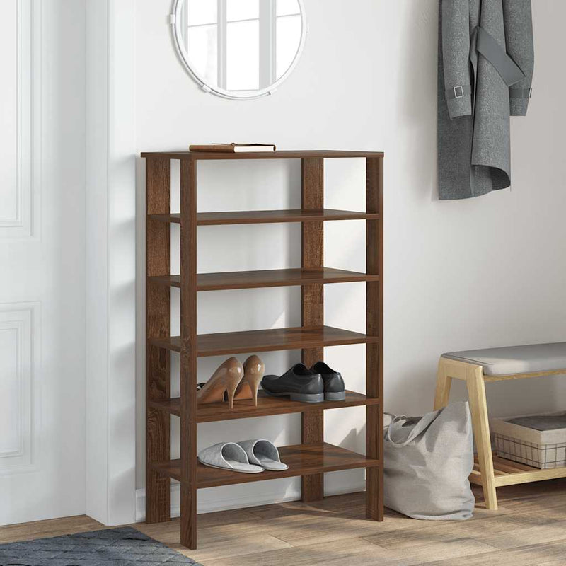 Load image into Gallery viewer, Vidaxl schoenenrek 61x32x105 cm bewerkt hout bruin eikenkleur