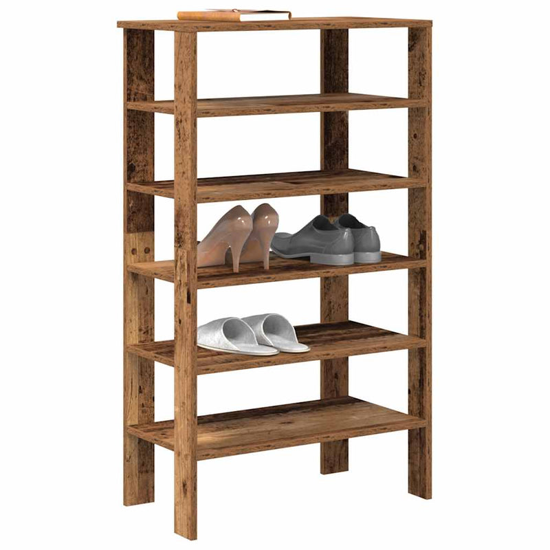 Load image into Gallery viewer, Vidaxl schoenenrek 61x32x105 cm bewerkt hout oud houtkleurig