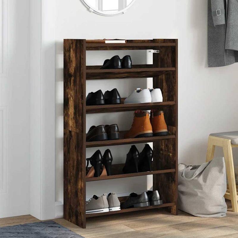 Load image into Gallery viewer, Vidaxl schoenenrek 60x25x100 cm bewerkt hout gerookt eikenkleurig