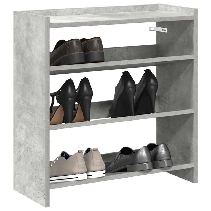 Afbeelding laden in galerijviewer, Vidaxl schoenenrek 60x25x62 cm bewerkt hout betongrijs