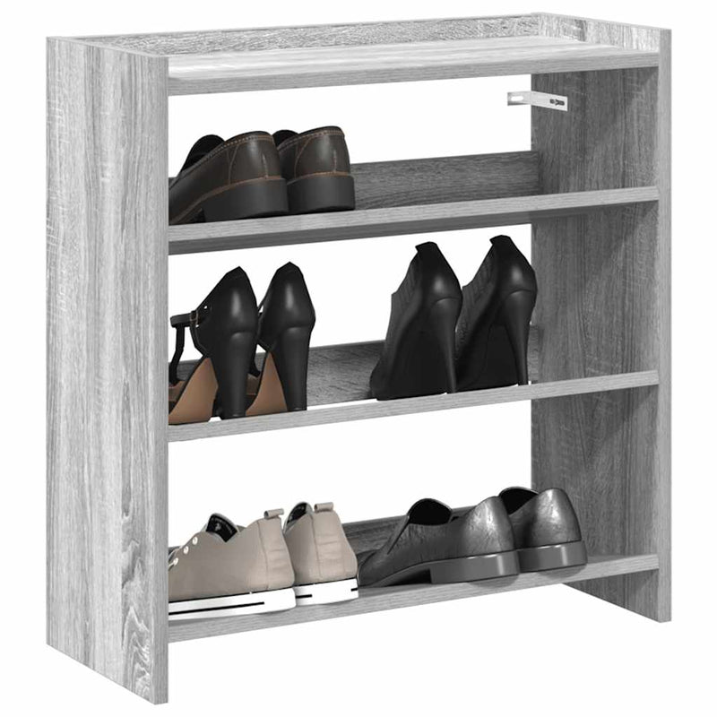 Load image into Gallery viewer, Vidaxl schoenenrek 60x25x62 cm bewerkt hout grijs sonoma eikenkleurig