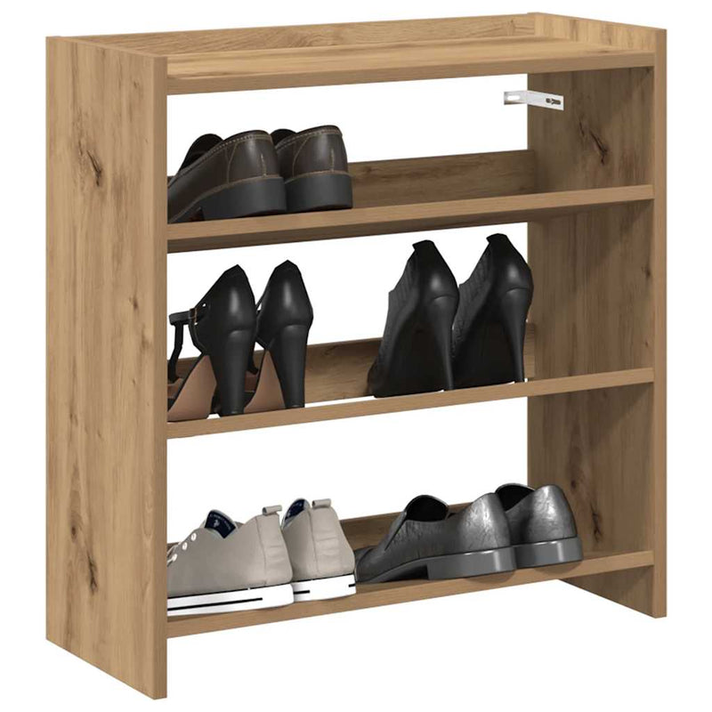 Load image into Gallery viewer, Vidaxl schoenenrek 60x25x62 cm bewerkt hout artisanaal eikenkleur