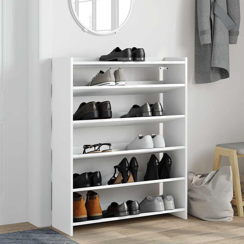 Load image into Gallery viewer, Vidaxl schoenenrek 80x25x100 cm bewerkt hout wit
