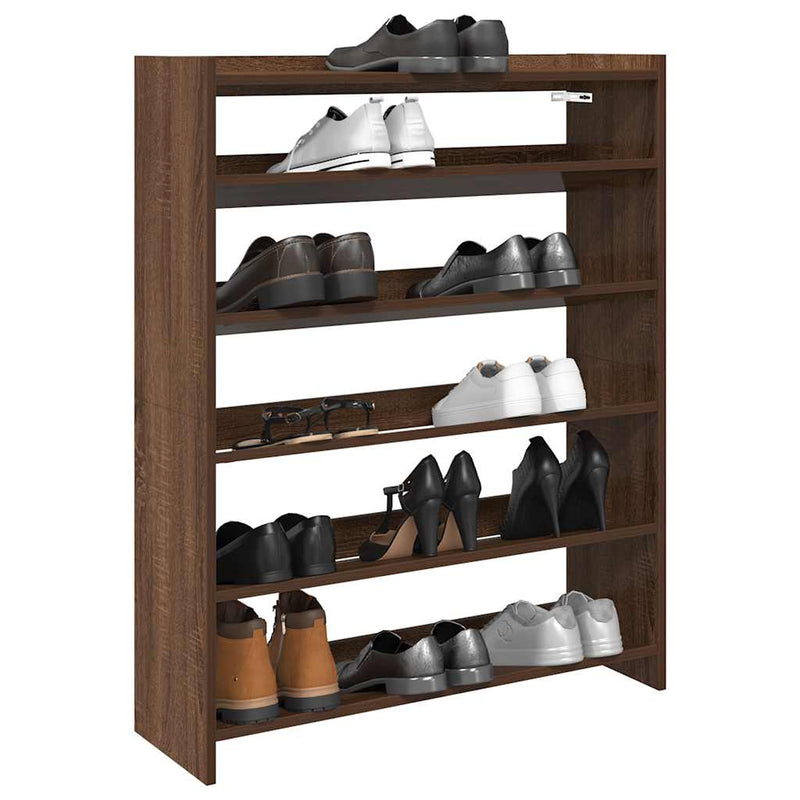 Load image into Gallery viewer, Vidaxl schoenenrek 80x25x100 cm bewerkt hout bruin eikenkleur