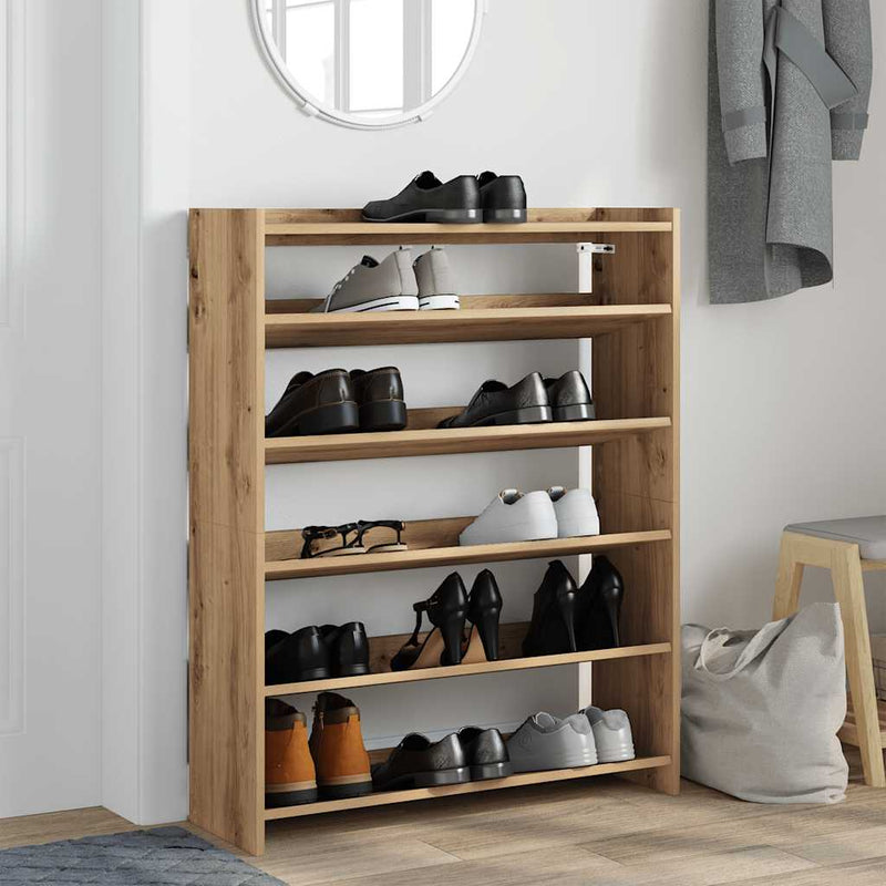 Load image into Gallery viewer, Vidaxl schoenenrek 80x25x100 cm bewerkt hout artisanaal eikenkleur