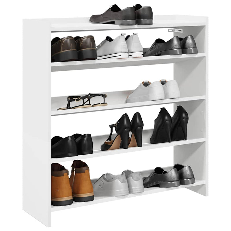 Load image into Gallery viewer, Vidaxl schoenenrek 80x25x81 cm bewerkt hout wit