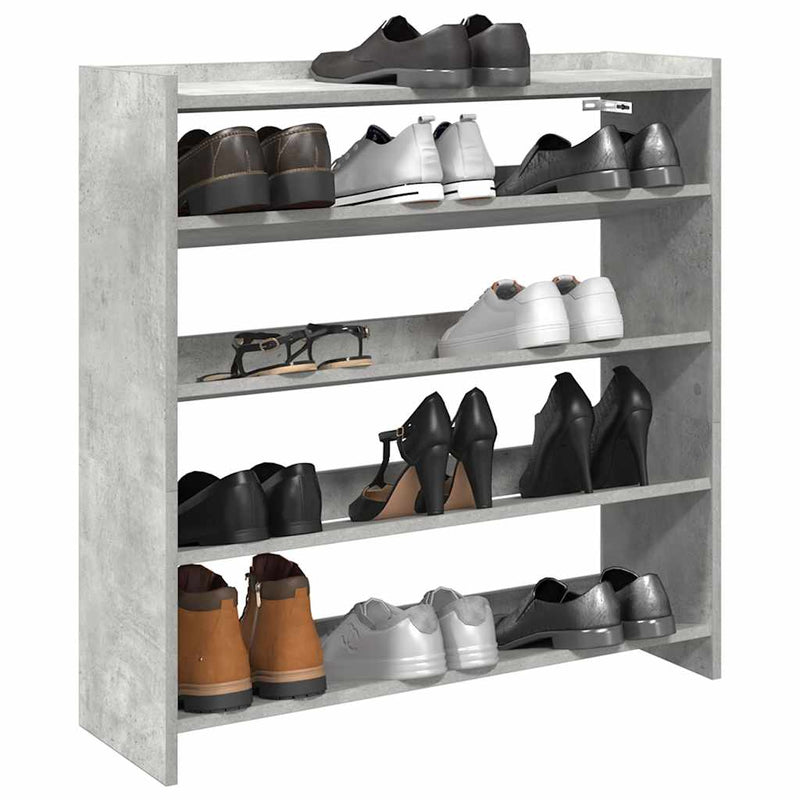 Load image into Gallery viewer, Vidaxl schoenenrek 80x25x81 cm bewerkt hout betongrijs