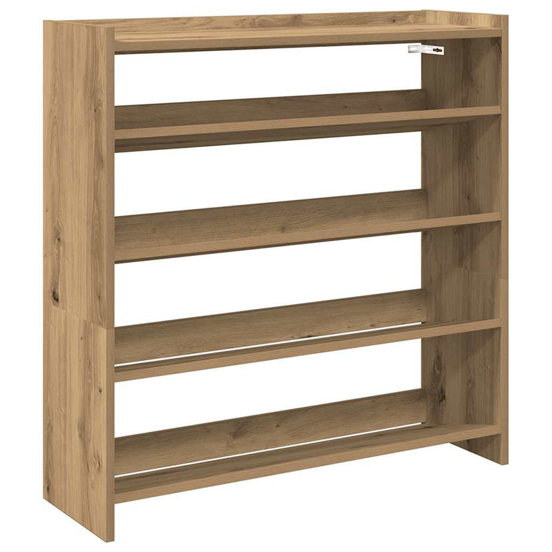 Load image into Gallery viewer, Vidaxl schoenenrek 80x25x81 cm bewerkt hout artisanaal eikenkleur