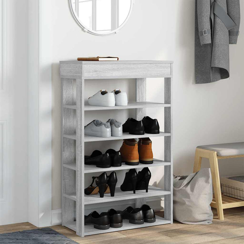 Load image into Gallery viewer, Vidaxl schoenenrek 60x30x98 cm bewerkt hout grijs sonoma