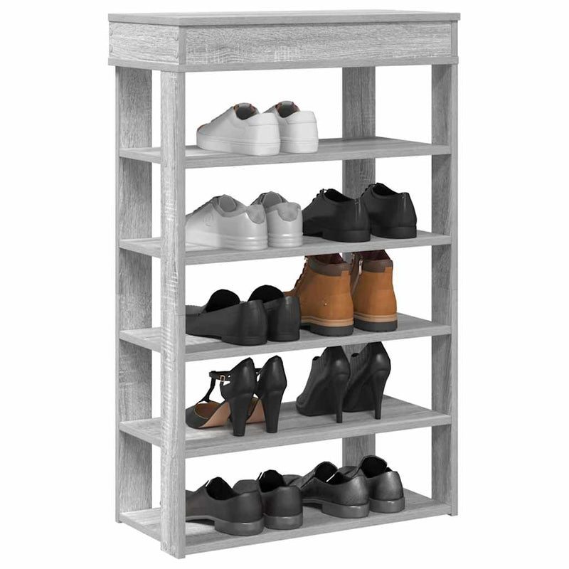 Load image into Gallery viewer, Vidaxl schoenenrek 60x30x98 cm bewerkt hout grijs sonoma