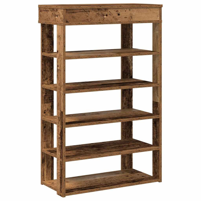 Load image into Gallery viewer, Vidaxl schoenenrek 60x30x98 cm bewerkt hout oud houtkleurig