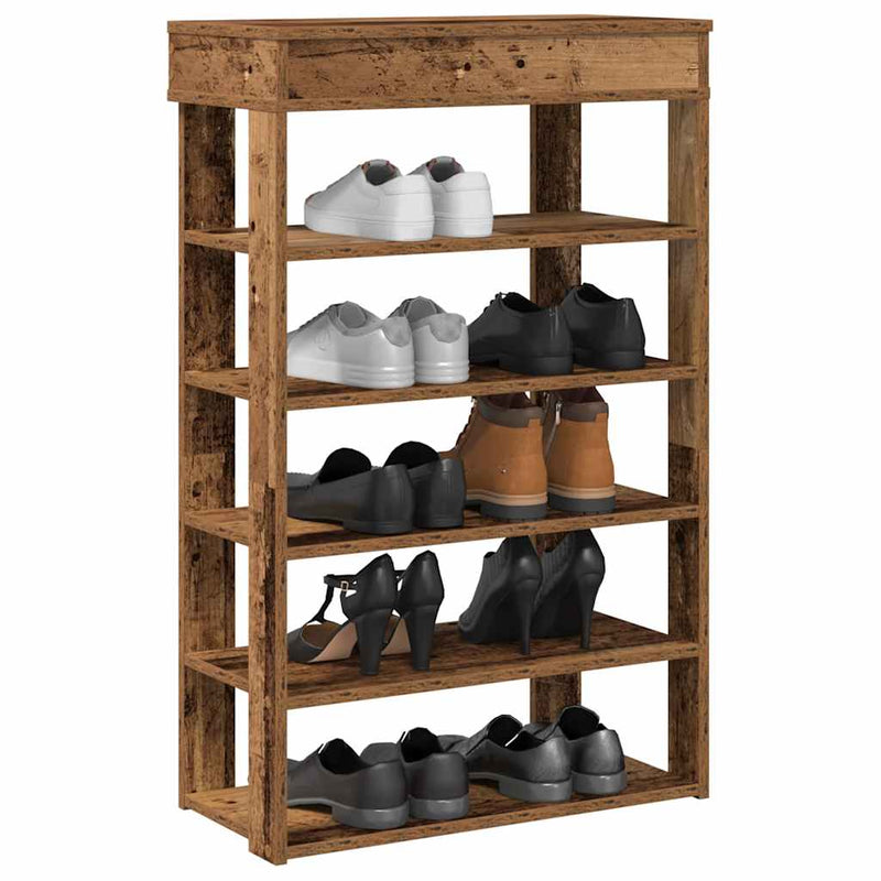 Load image into Gallery viewer, Vidaxl schoenenrek 60x30x98 cm bewerkt hout oud houtkleurig
