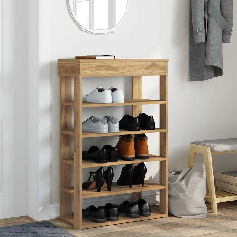 Load image into Gallery viewer, Vidaxl schoenenrek 60x30x98 cm bewerkt hout artisanaal eikenkleur