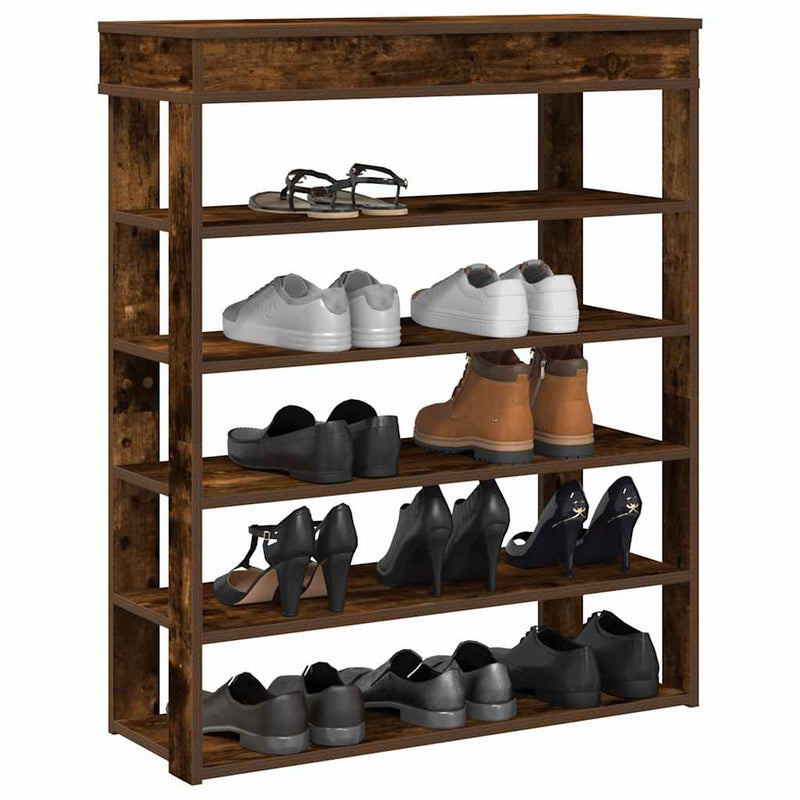 Load image into Gallery viewer, Vidaxl schoenenrek 80x30x98 cm bewerkt hout gerookt eikenkleurig